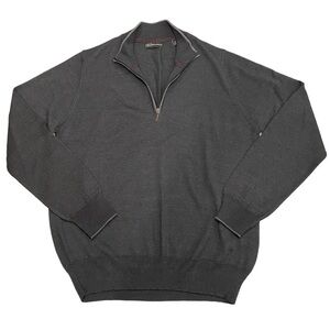 Neiman Marcus Men’s Merino Wool Blend Charcoal Gray Sweater, size Medium